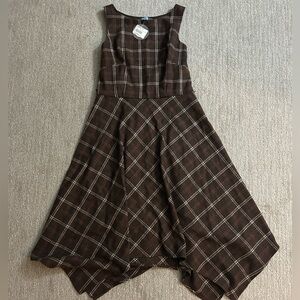 Anthropologie Eva Franco Brown Plaid Dress sz. 10